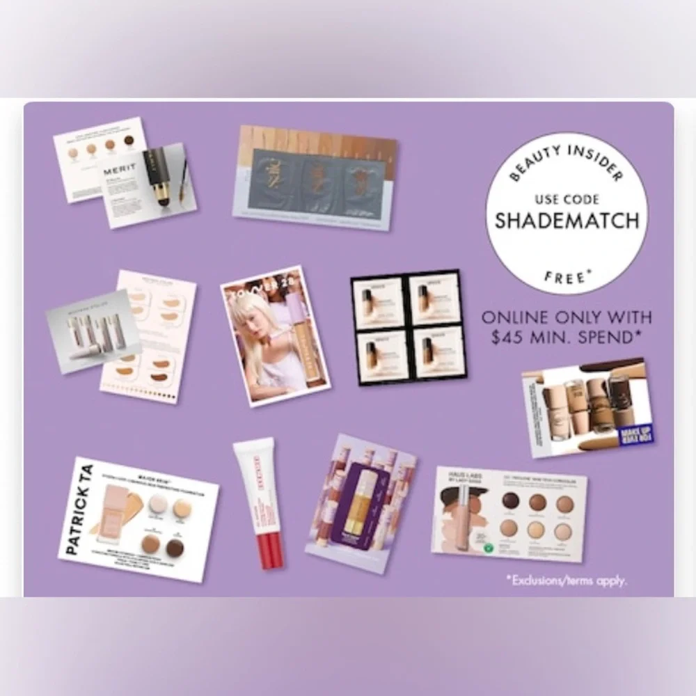 NIB Sephora Beauty Insider Foundation Sample & Primer 11 Piece Set.